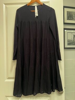 Merlette Addison Knit Midi Dress Women - Black, Size Small, Long Sleeve